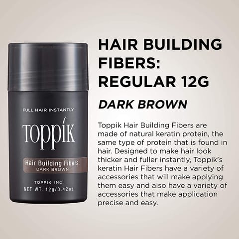 TOPPIK Hair Building Fibers, Light Brown - 12g