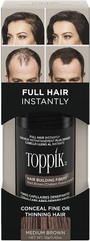 TOPPIK Hair Building Fibers, Light Brown - 12g