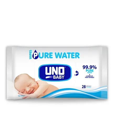 Uno Baby Pure Water Wipes by Babyjoy Pack of 28 Wipes