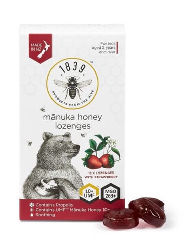 1839 Manuka Honey Lozeng Strawberry 12pc