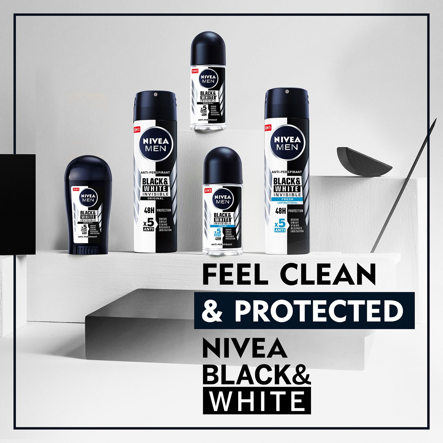 Anti-Perspirant Invisible Black & White Fresh Deodorant Roll-On 50Ml