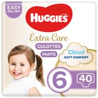 Huggies Extra Care Culottes, Size 6, 15 - 25 kg, Jumbo Pack, 40 Diaper Pants