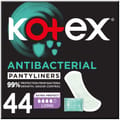 Kotex Antibacterial Panty Liners, 99% Protection from Bacteria Growth, Long Size, 44 Daily Panty Liners