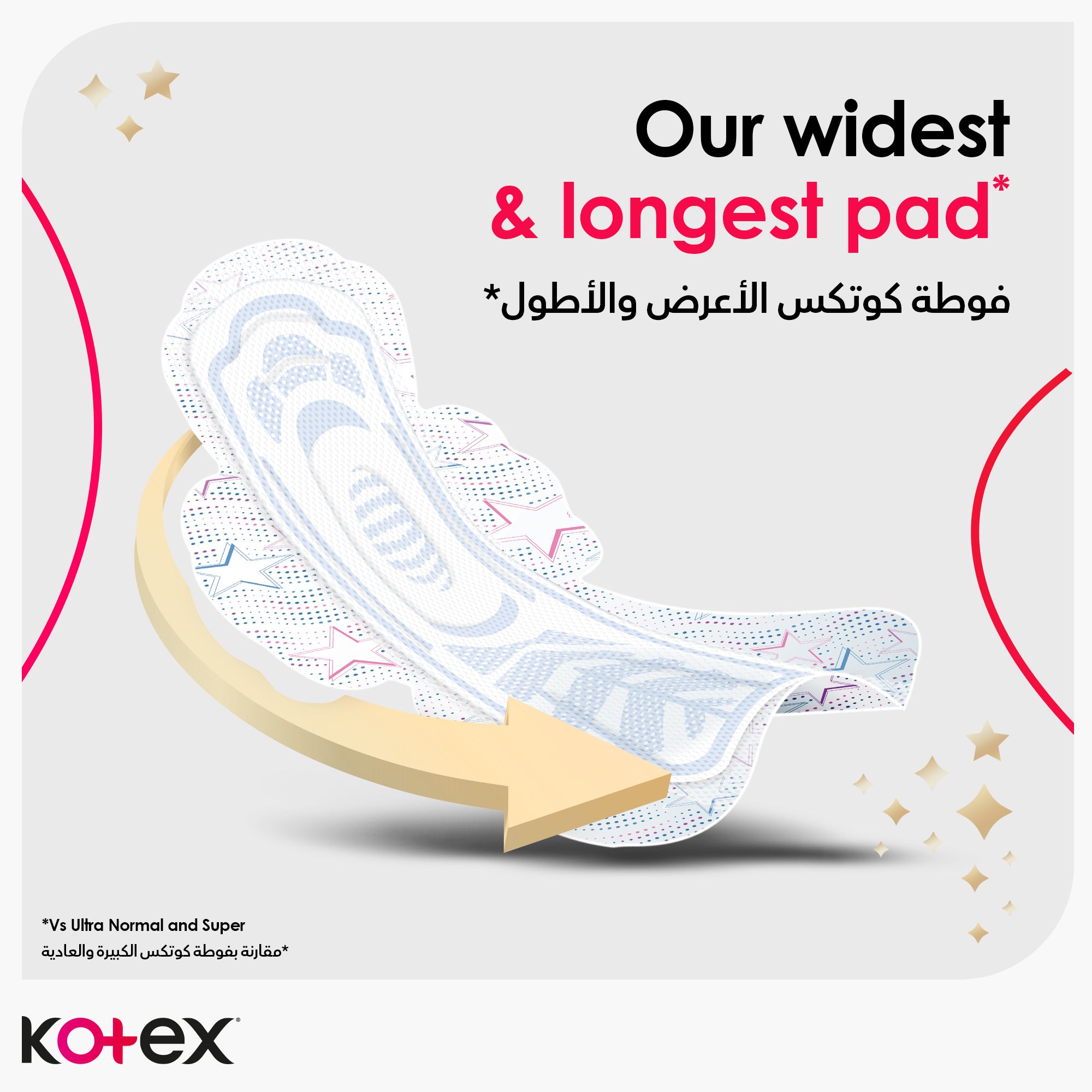 Kotex Ultra Thin Pads, Overnight Protection Sanitary Pads with Wings, 7 Sanitary Pads