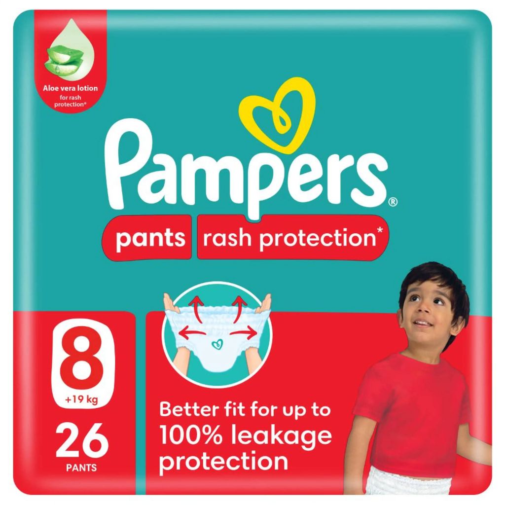 Pampers Rash Protection Pants, Size 8 (+19Kg), 26 Pants