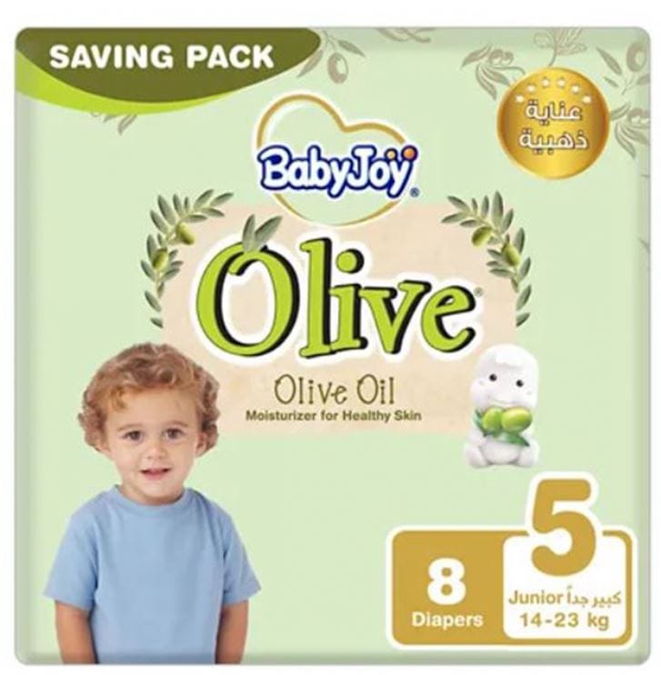Babyjoy Healthy Skin Diapers With Olive Oil, Size 5 8Pc