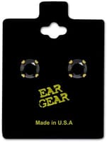 Ear Gear Gold 765 Black Zirconia Stone