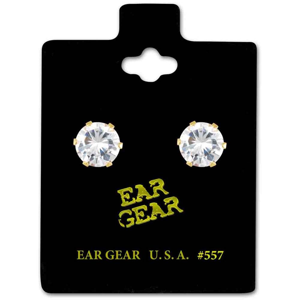 Ear Gear Gold 557 Cubic Zirconia 7mm