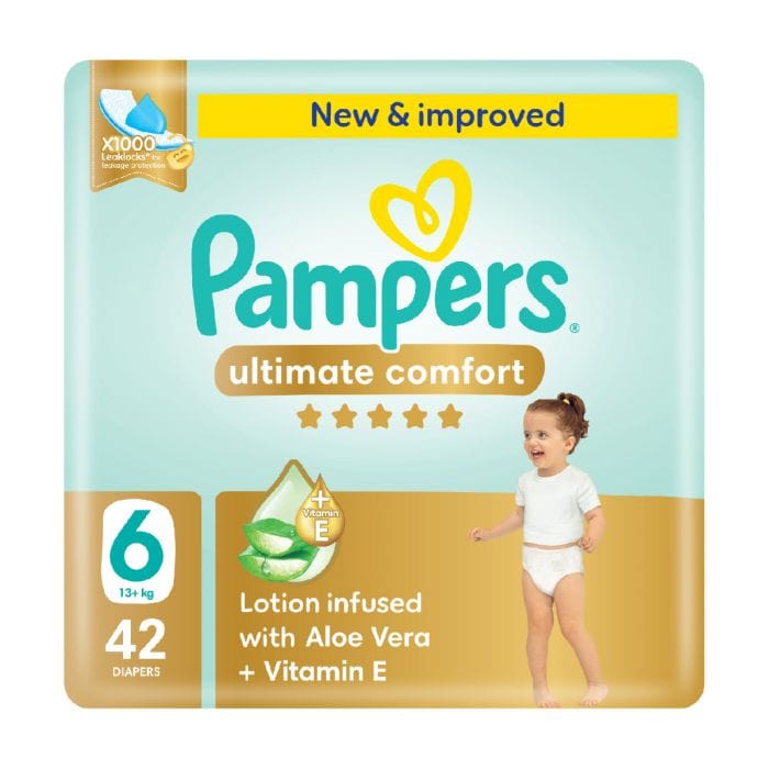 Pampers Ultimate Comfort Diapers, Size 6 (13+Kg) 42Pc