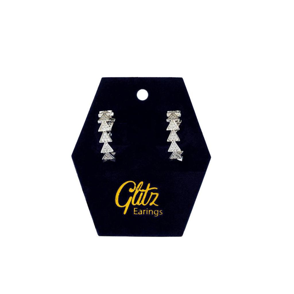 Glitz Earring - Half Circle Silver