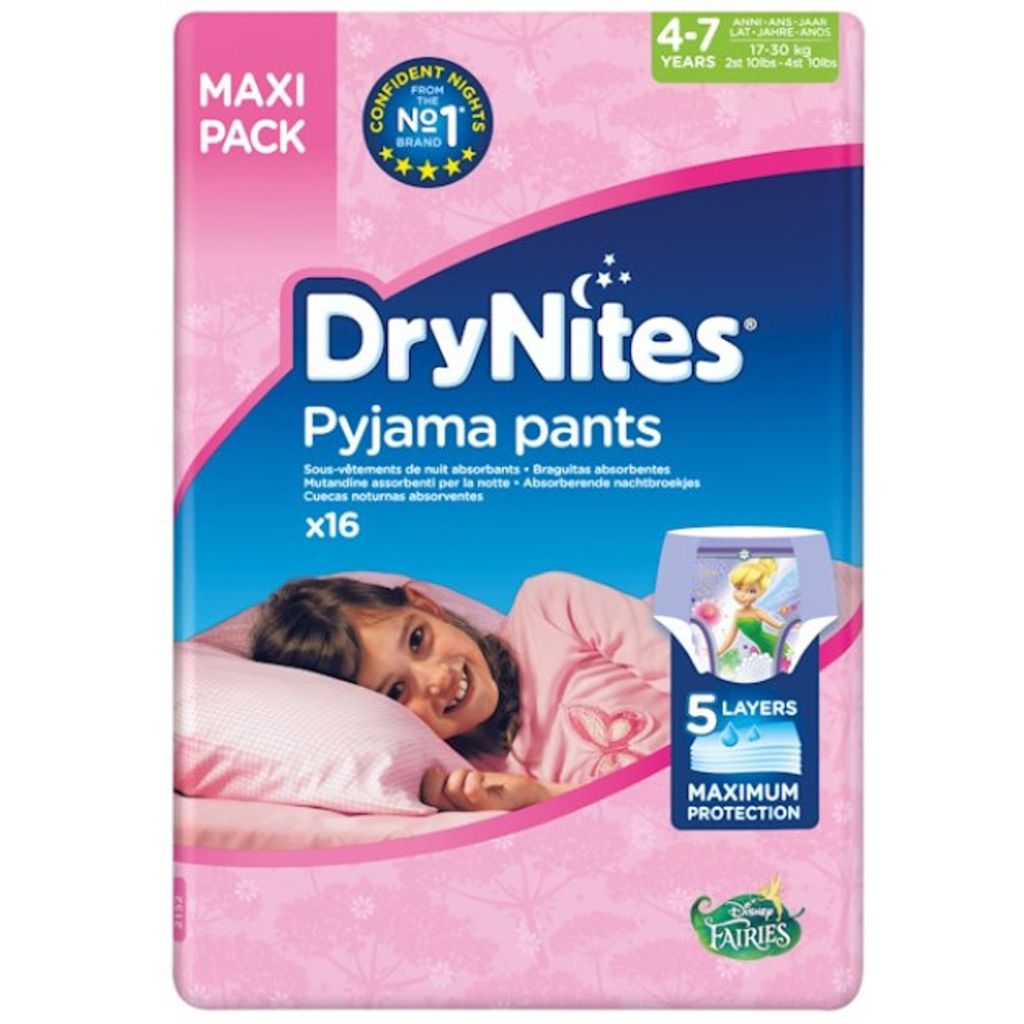 Huggies Drynites 4-7 Y Jumbo Grl 16X4