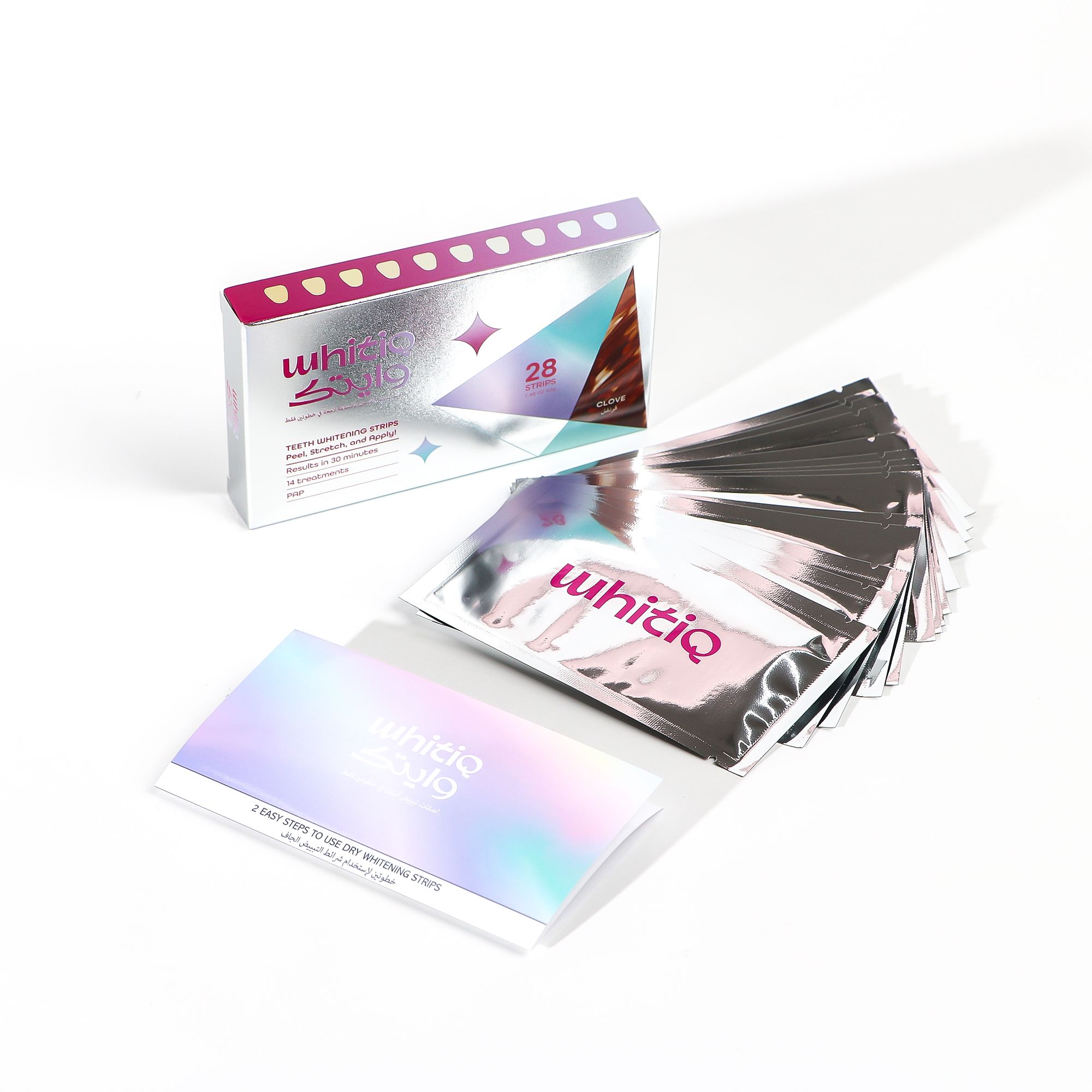 WHITIQ PAP dry teeth whitening strips - Clove