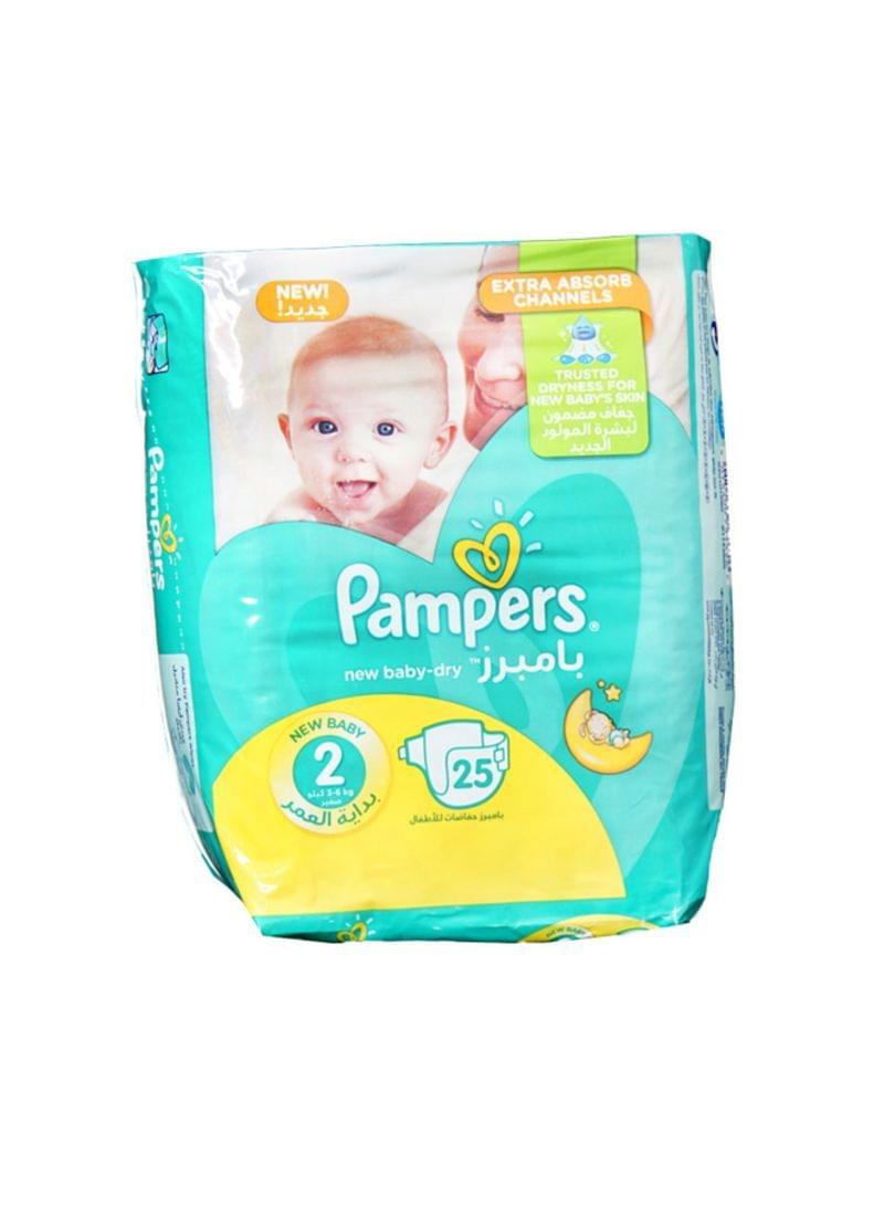 Pampers Baby-Dry Diapers, Size 2 (Newborn, 3-8Kg) 25Pc